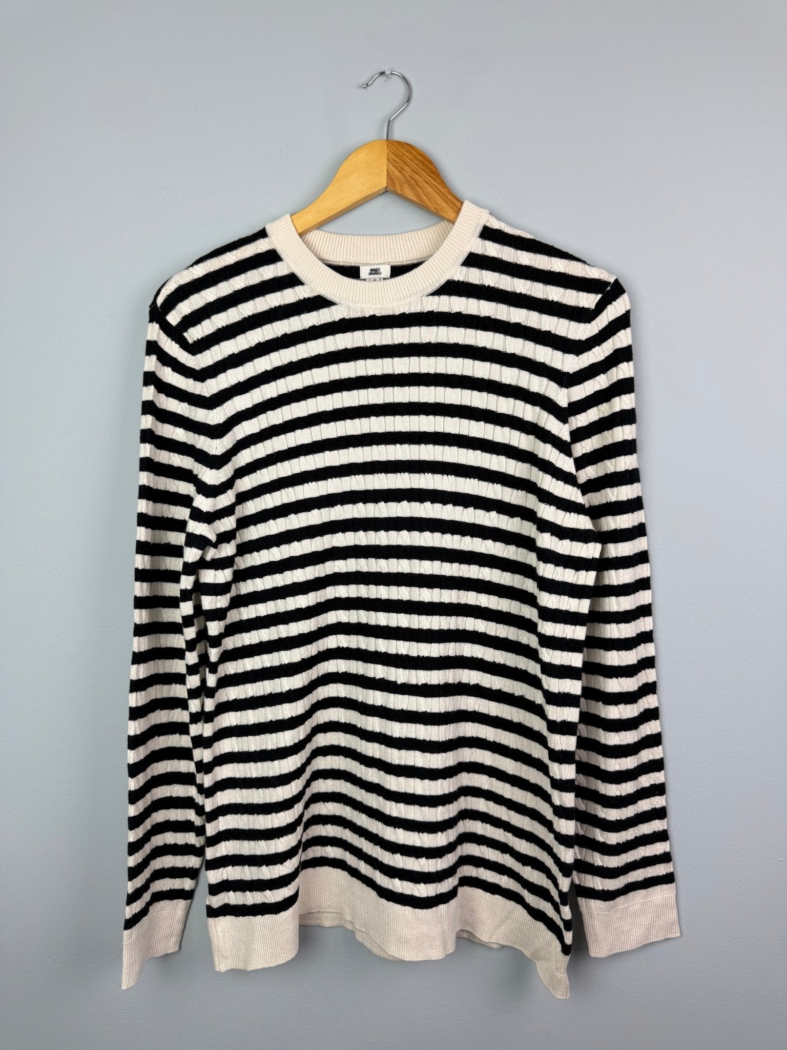 Striped Cable Knit Jumper - Ladies Size Large - Back On The Shelves High Street Discount Outlet Online UK