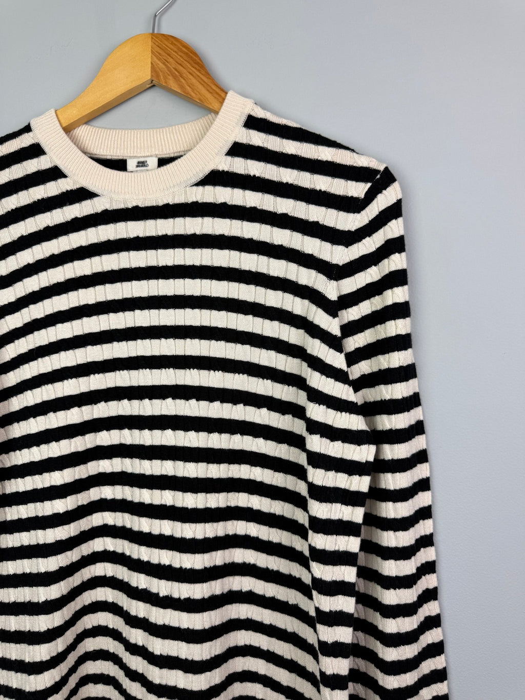 Striped Cable Knit Jumper - Ladies Size Large - Back On The Shelves High Street Discount Outlet Online UK