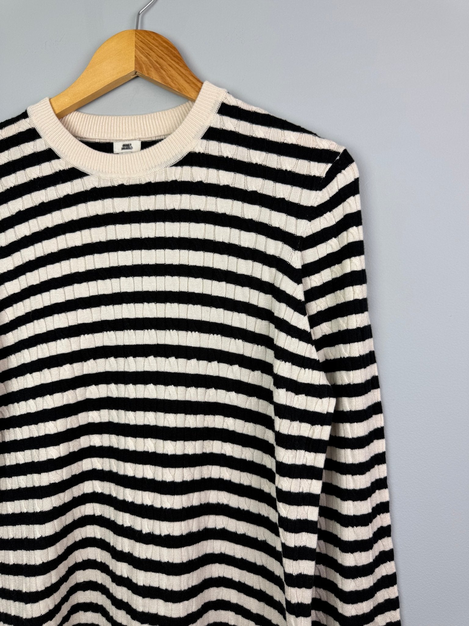 Striped Cable Knit Jumper - Ladies Size Large - Back On The Shelves High Street Discount Outlet Online UK