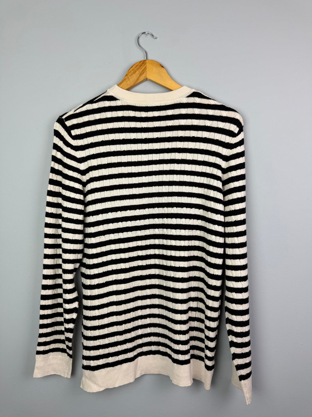 Striped Cable Knit Jumper - Ladies Size Large - Back On The Shelves High Street Discount Outlet Online UK