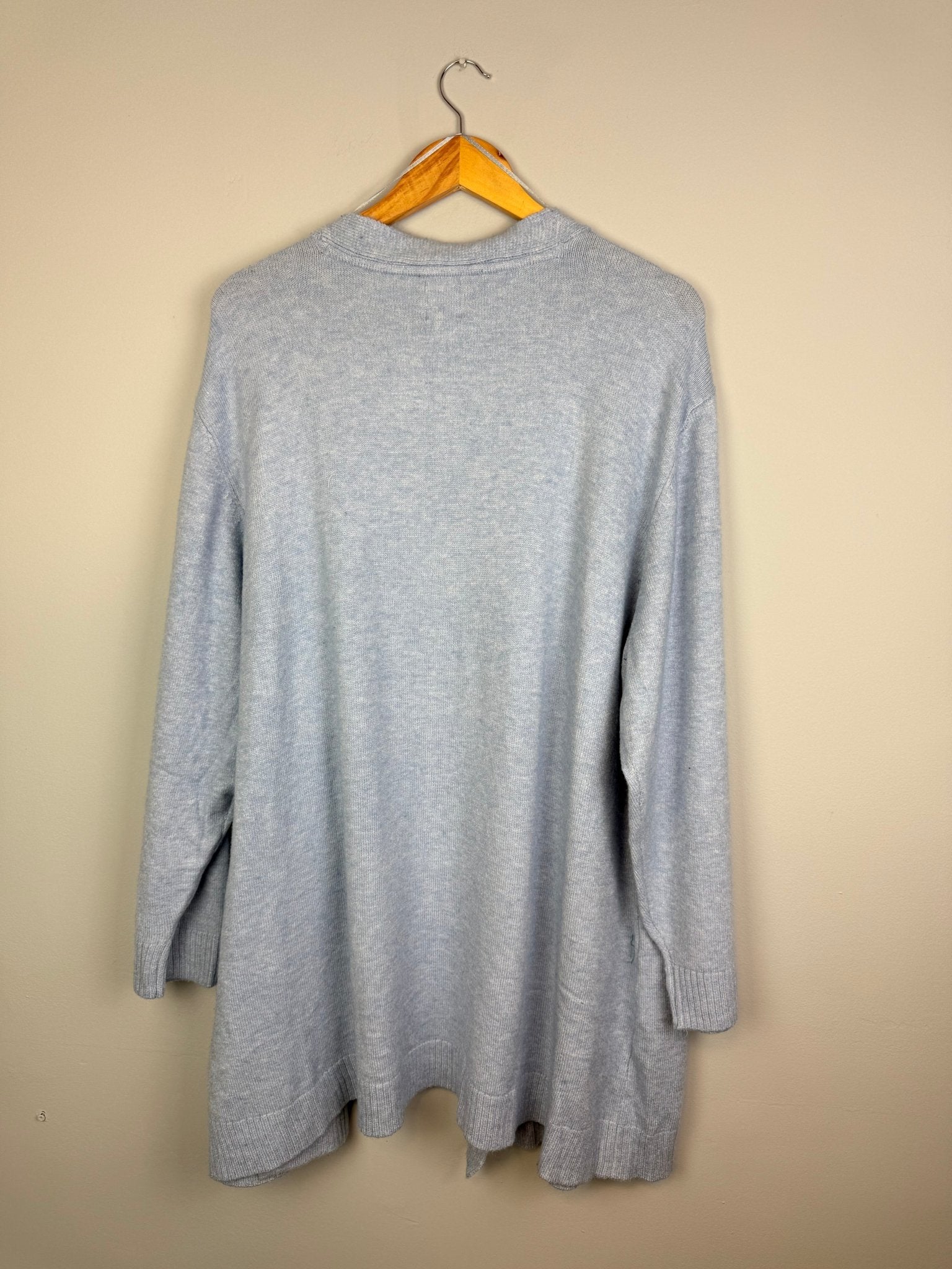 Ladies Blue Open Front Lightweight Cardigan – Size Large - Back On The Shelves High Street Discount Outlet Online UK