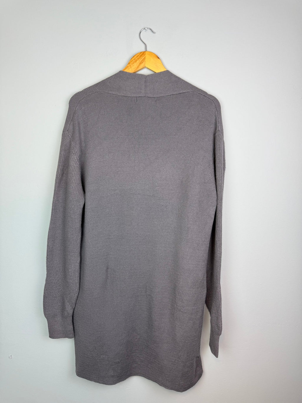 Ladies Longline Grey Open Front Cardigan with Pockets – Size XL - Back On The Shelves High Street Discount Outlet Online UK