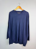 Ladies Blue Stud Detail Knit Jumper – Size Large - Back On The Shelves High Street Discount Outlet Online UK