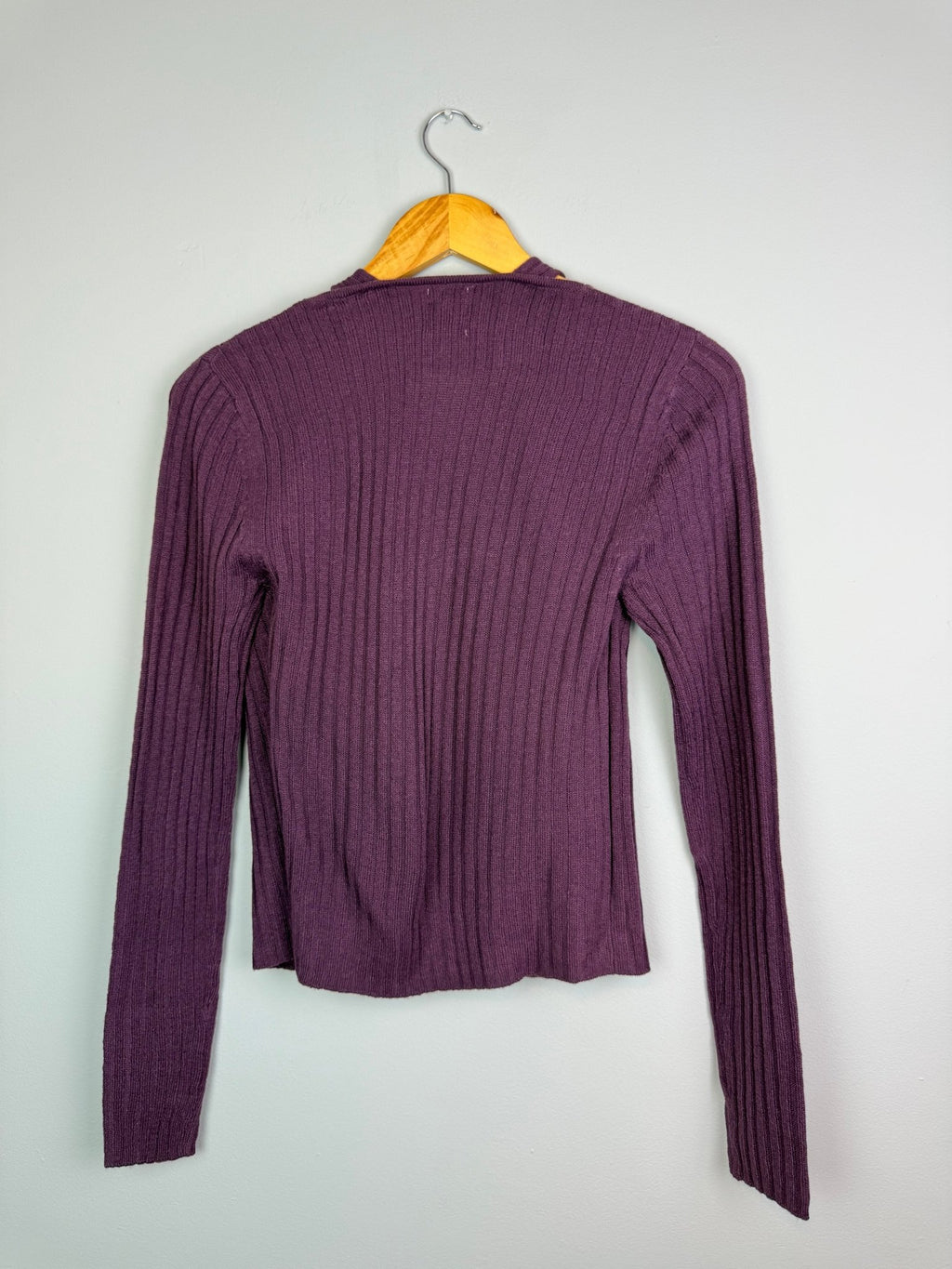 Ladies Ribbed Purple Knit Cardigan & Top Set – Size Small - Back On The Shelves High Street Discount Outlet Online UK