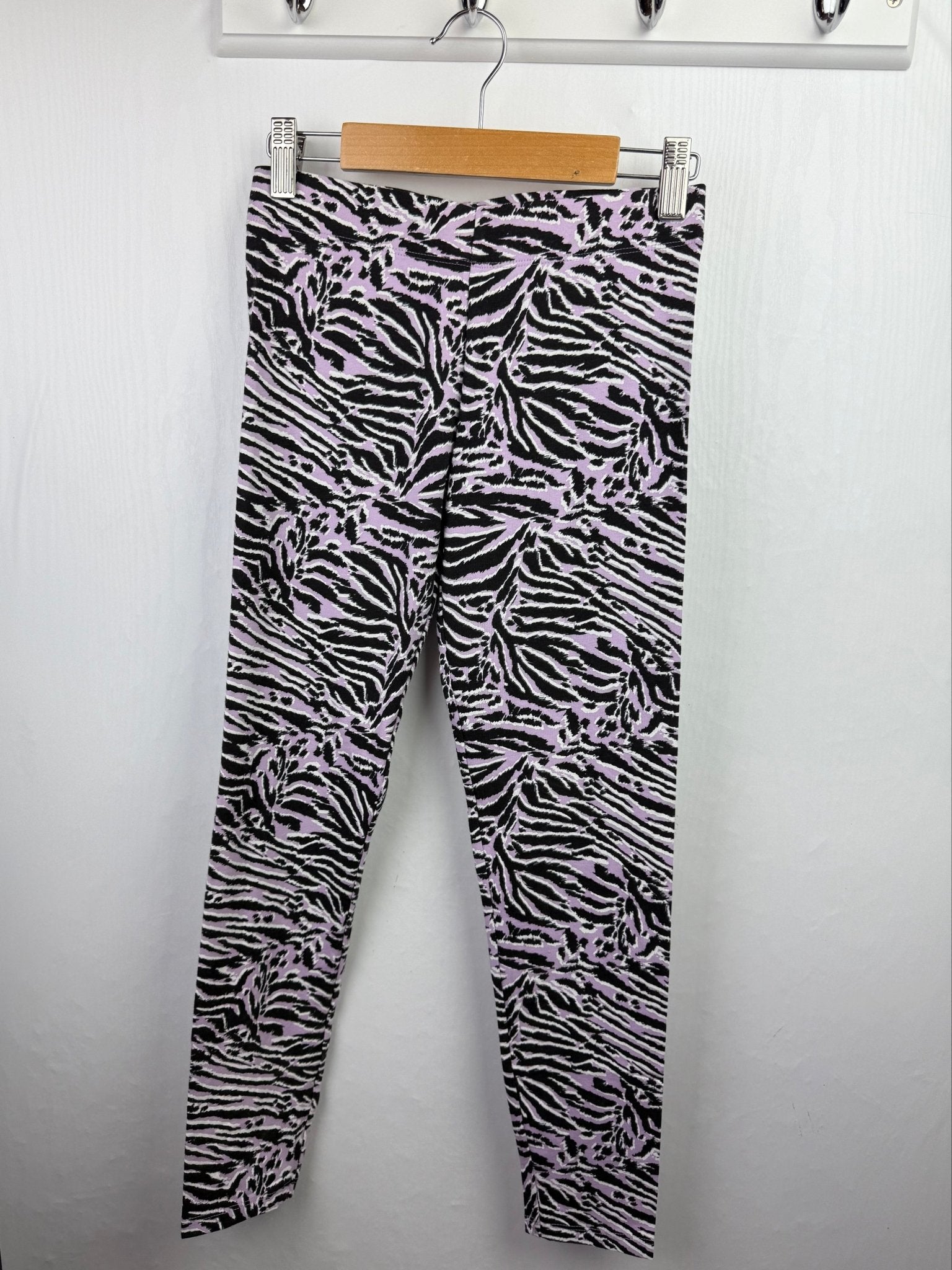 NEW MS Purple Zebra Print Leggings - Girls 10 - 12 Years - Back On The Shelves High Street Discount Outlet Online UK