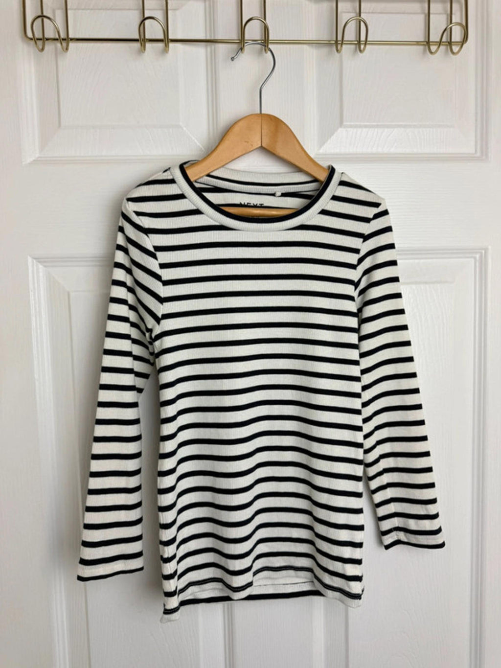 Ex NXT Ribbed Striped Long Sleeve Top | Age 6 Years | Stretchy Cotton - Back On The Shelves High Street Discount Outlet Online UK