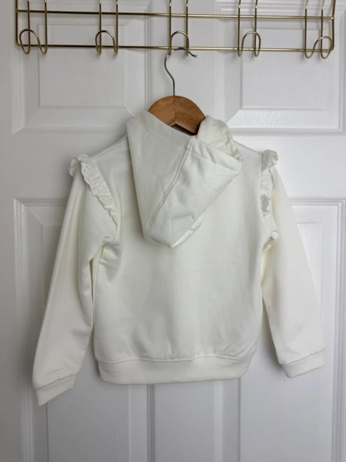 Lullaby Baby Cream Zip Eyelet Heart Detail Hoodie - Girls 18 - 24 Months - Back On The Shelves High Street Discount Outlet Online UK