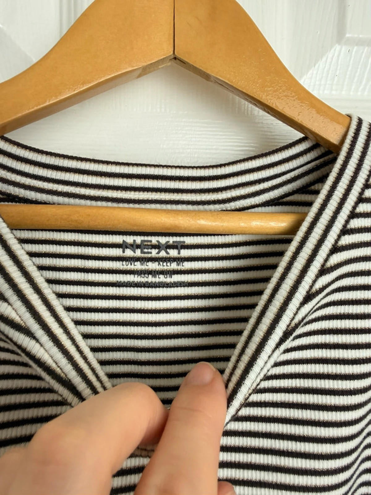 Ex Next Girls Ribbed Top | Age 11 Years | Stretchy Gold Thread Long Sleeve | New - Back On The Shelves High Street Discount Outlet Online UK