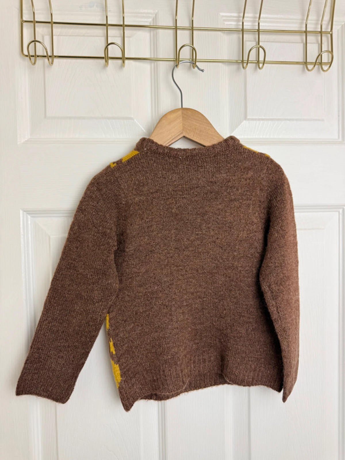 Palomino Kids Brown & Mustard Diamond Knit Jumper - Boys 2 Years - Back On The Shelves High Street Discount Outlet Online UK