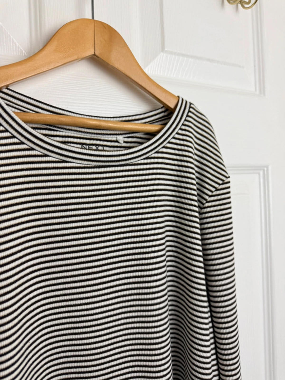 Ex Next Girls Striped Top | Age 16 Years | Stretchy Gold Thread Long Sleeve - Back On The Shelves High Street Discount Outlet Online UK