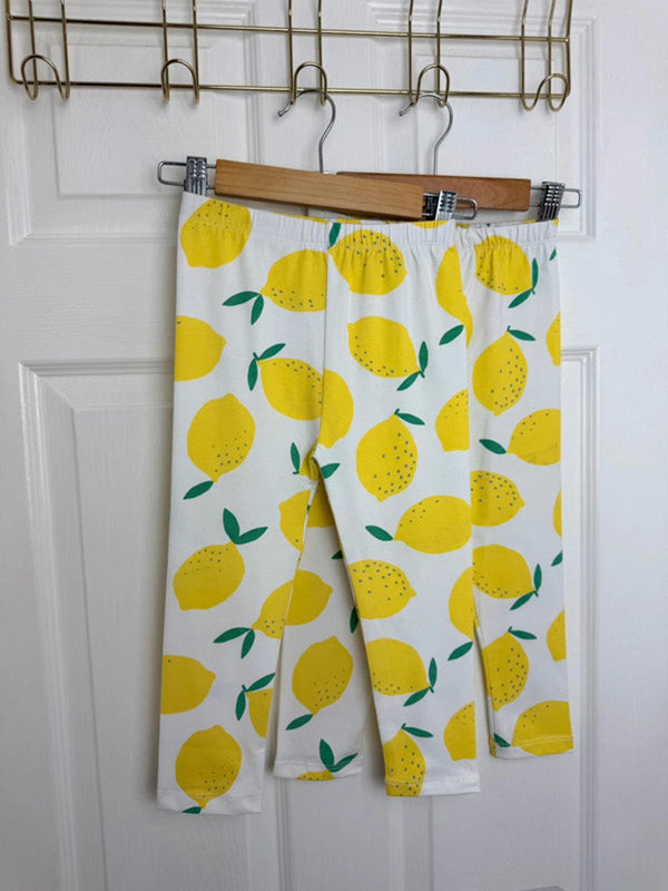 NEW Ex TU Lemon Yellow & White Summer Leggings Bundle Girls 4 Years - Back On The Shelves High Street Discount Outlet Online UK