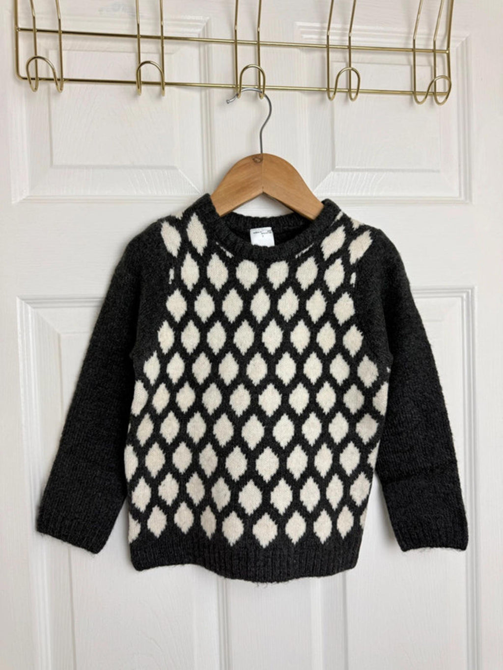 Palomino Kids Charcoal & Cream Diamond Knit Jumper - Boys 3 Years - Back On The Shelves High Street Discount Outlet Online UK