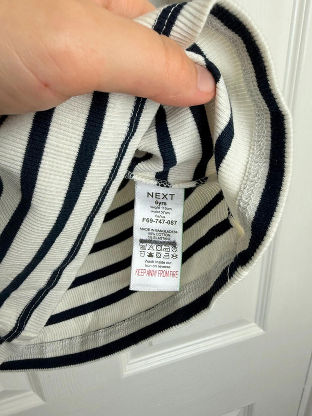 Ex NXT Ribbed Striped Long Sleeve Top | Age 6 Years | Stretchy Cotton - Back On The Shelves High Street Discount Outlet Online UK