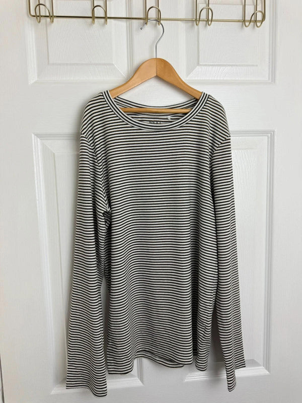 Ex Next Girls Striped Top | Age 16 Years | Stretchy Gold Thread Long Sleeve - Back On The Shelves High Street Discount Outlet Online UK