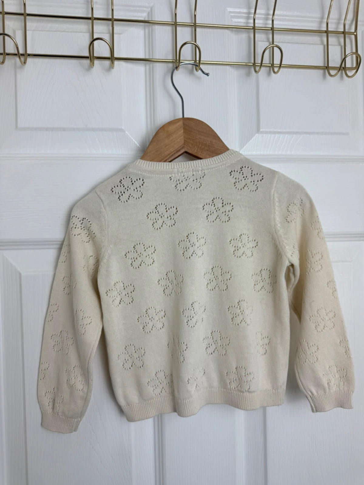 NEW Ex NXT Cream Floral Fine Knit Button Cardigan | 12 - 18 Months - Back On The Shelves High Street Discount Outlet Online UK