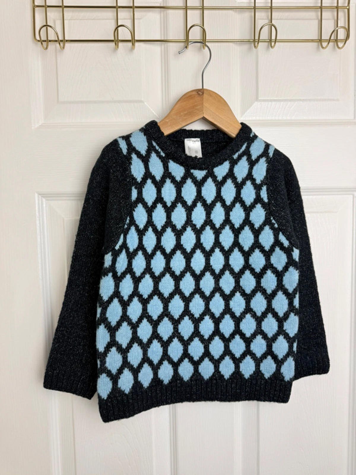 Palomino Kids Black & Blue Diamond Knit Jumper - Boys 3 Years - Back On The Shelves High Street Discount Outlet Online UK