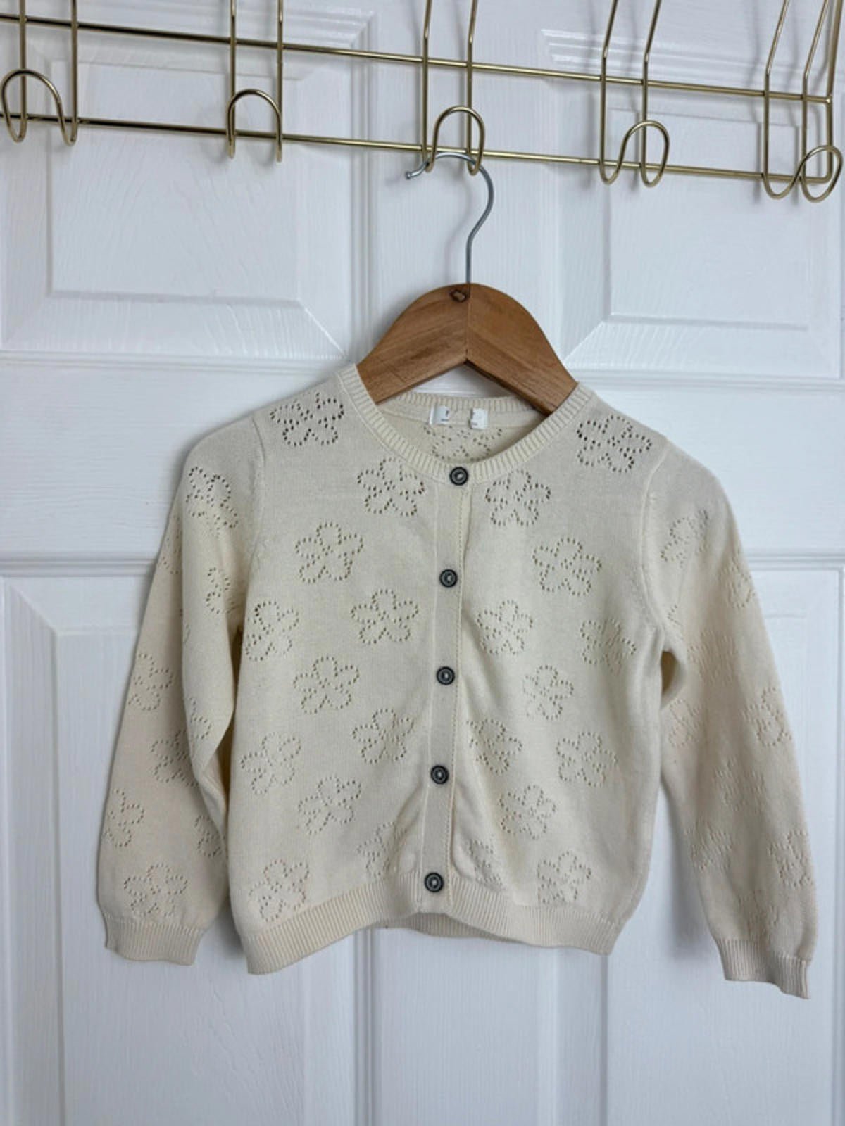 NEW Ex NXT Cream Floral Fine Knit Button Cardigan | 12 - 18 Months - Back On The Shelves High Street Discount Outlet Online UK