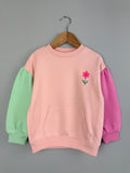 Ex MS Cotton Rich Pink Floral Block Sweater - Girls 2 - 7 Years - Back On The Shelves High Street Discount Outlet Online UK