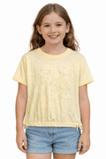 Ex MS Yellow Floral Short Sleeve Top - Girls 2 - 8 Years - Back On The Shelves High Street Discount Outlet Online UK