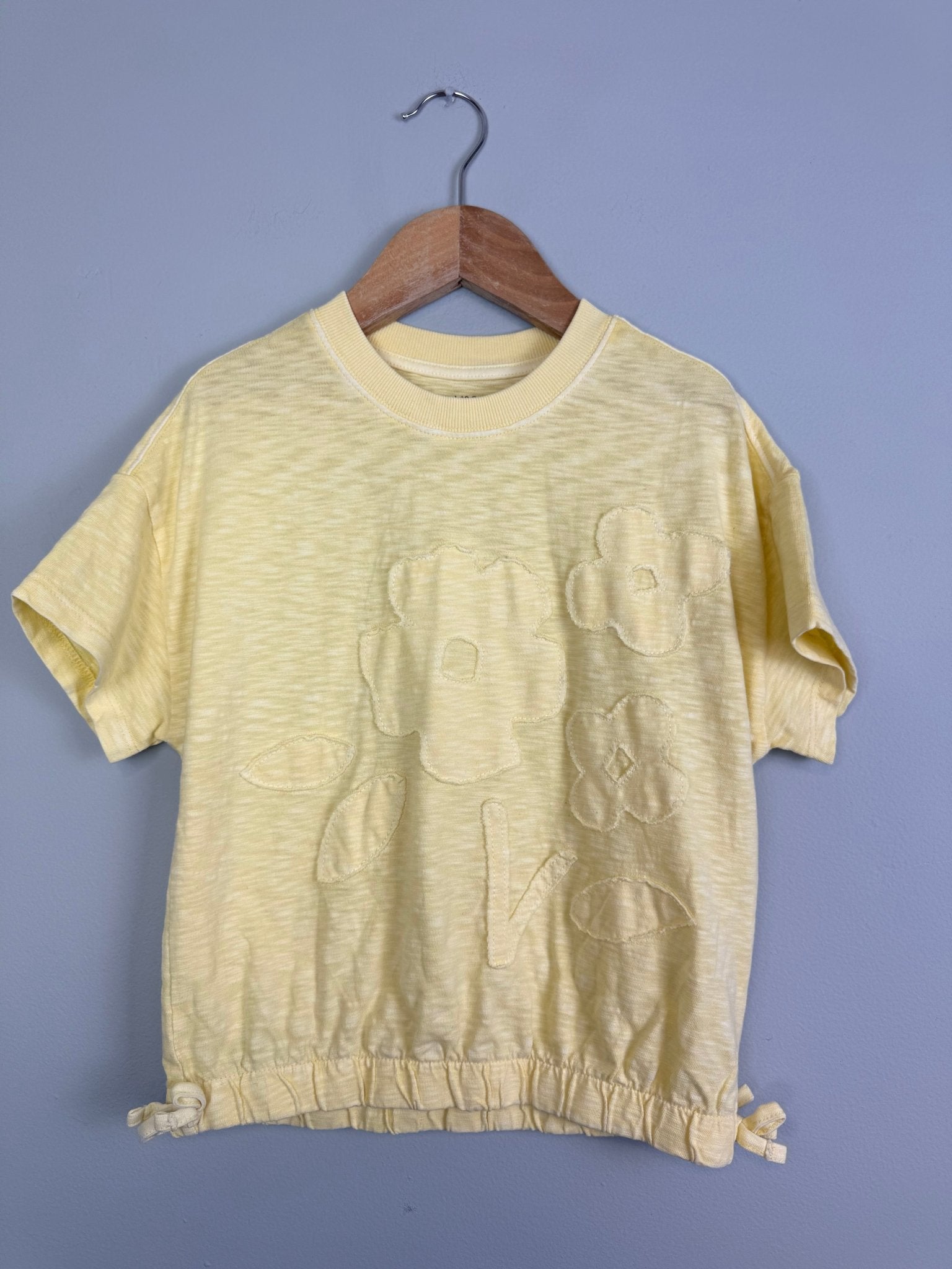 Ex MS Yellow Floral Short Sleeve Top - Girls 2 - 8 Years - Back On The Shelves High Street Discount Outlet Online UK