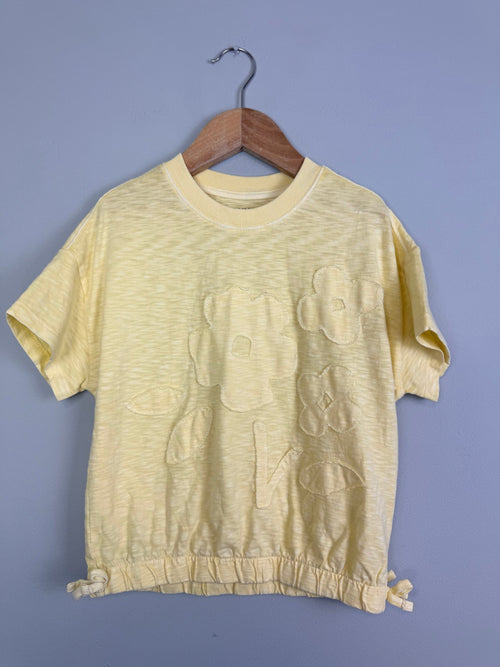 Ex MS Yellow Floral Short Sleeve Top - Girls 2 - 8 Years - Back On The Shelves High Street Discount Outlet Online UK