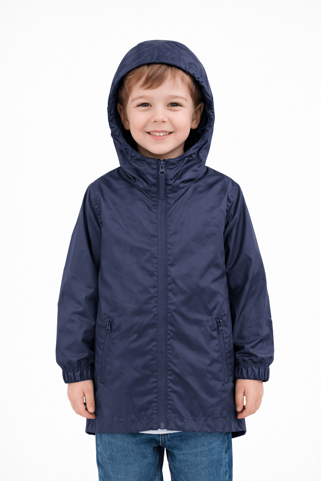 Ex Regatta Black Navy Packaway Rain Jacket - Unisex 2 - 13 Years - Back On The Shelves High Street Discount Outlet Online UK