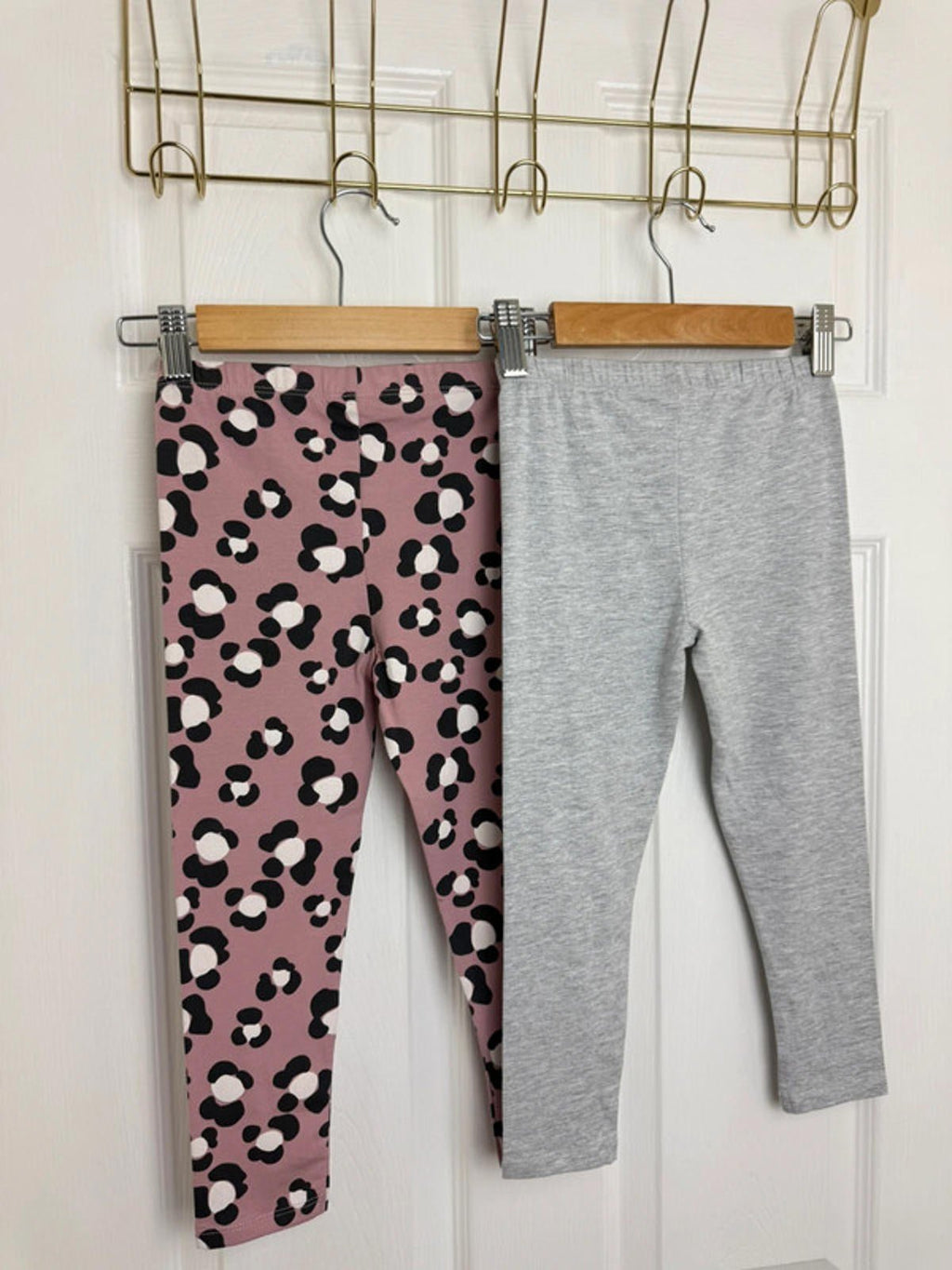 NEW Ex TU 2 Pack Animal Print & Grey Leggings Girls 5 Years - Back On The Shelves High Street Discount Outlet Online UK