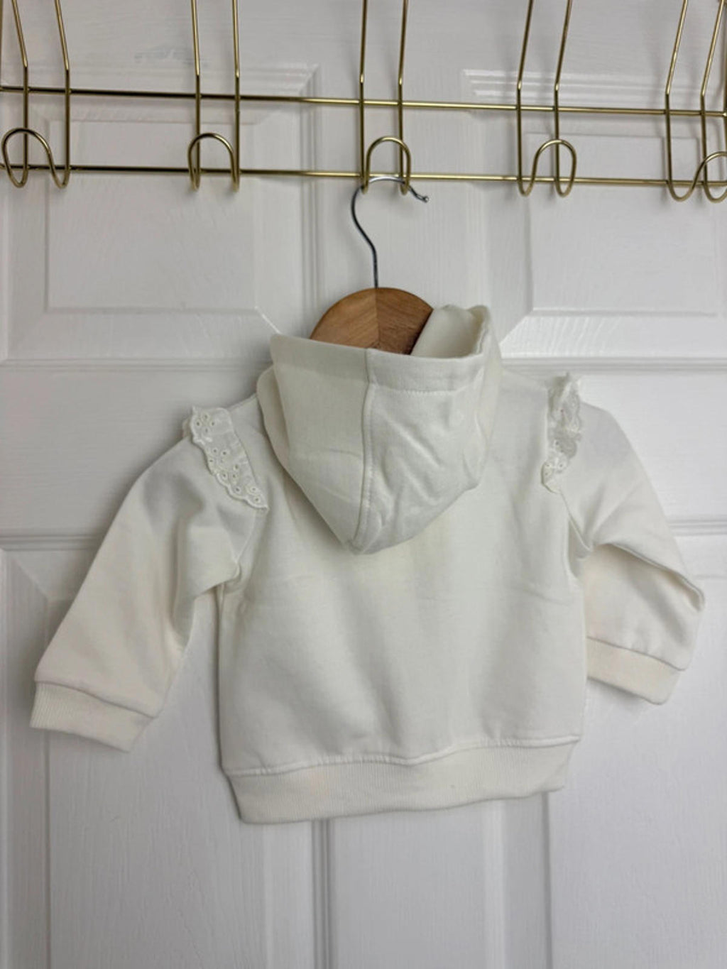 Lullaby Baby Cream Zip Eyelet Heart Detail Hoodie - Baby Girls 0–3 Months - Back On The Shelves High Street Discount Outlet Online UK