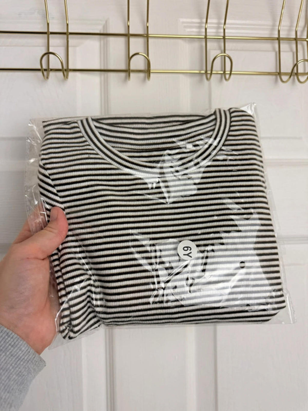 Ex Next Ribbed Striped Top | 6 Years | Gold Thread | BNWT - Back On The Shelves High Street Discount Outlet Online UK