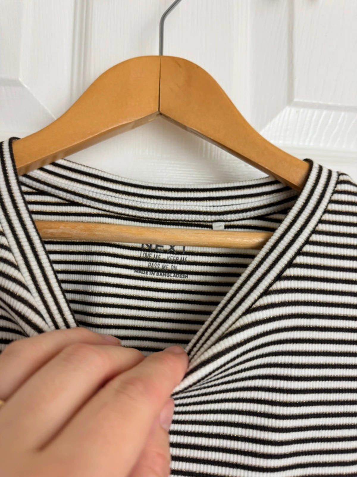 Ex Next Girls Ribbed Top | Age 10 Years | Stretchy Gold Thread Long Sleeve | New - Back On The Shelves High Street Discount Outlet Online UK