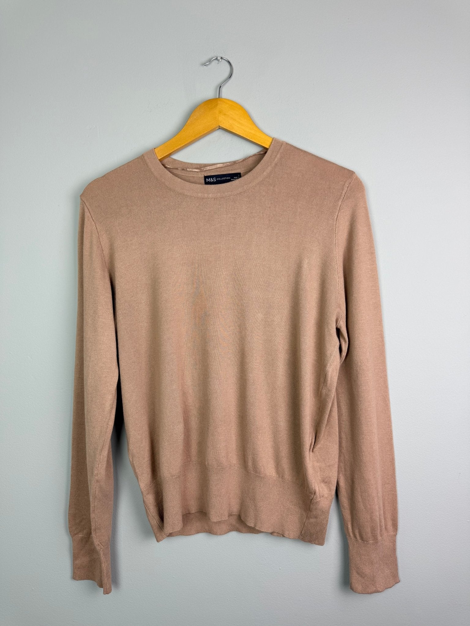 Ladies Ex MS Beige Knit Jumper - Size L - Back On The Shelves High Street Discount Outlet Online UK
