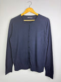 Ladies Ex MS Navy Button Cardigan - Size L - Back On The Shelves High Street Discount Outlet Online UK