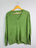 Ladies Ex NXT Green V Neck Jumper - Size M - Back On The Shelves High Street Discount Outlet Online UK