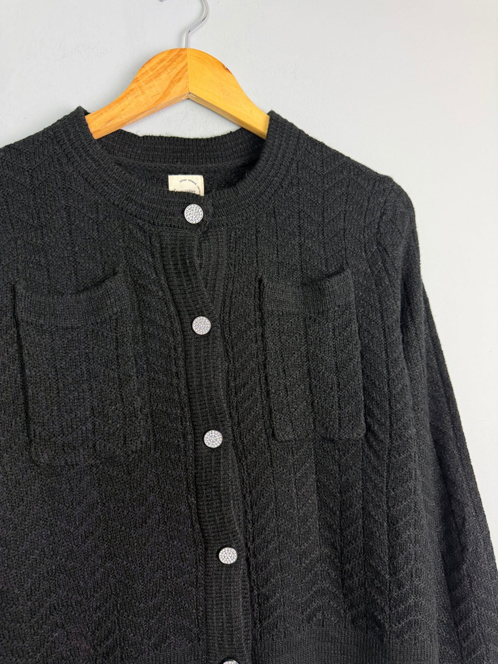 Ladies Ex RI Black Button Cardigan - Size S - Back On The Shelves High Street Discount Outlet Online UK
