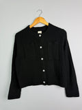 Ladies Ex RI Black Button Cardigan - Size S - Back On The Shelves High Street Discount Outlet Online UK
