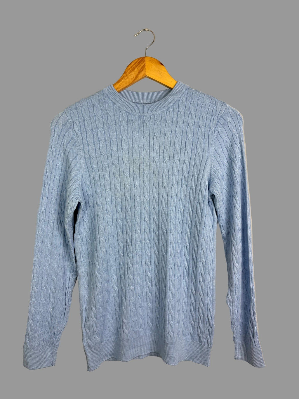 Ladies Ex RI Blue Cable Knit Jumper - Size M - Back On The Shelves High Street Discount Outlet Online UK