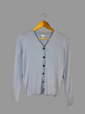 Ladies Ex RI Blue Ribbed Cardigan - Size Medium - Back On The Shelves High Street Discount Outlet Online UK