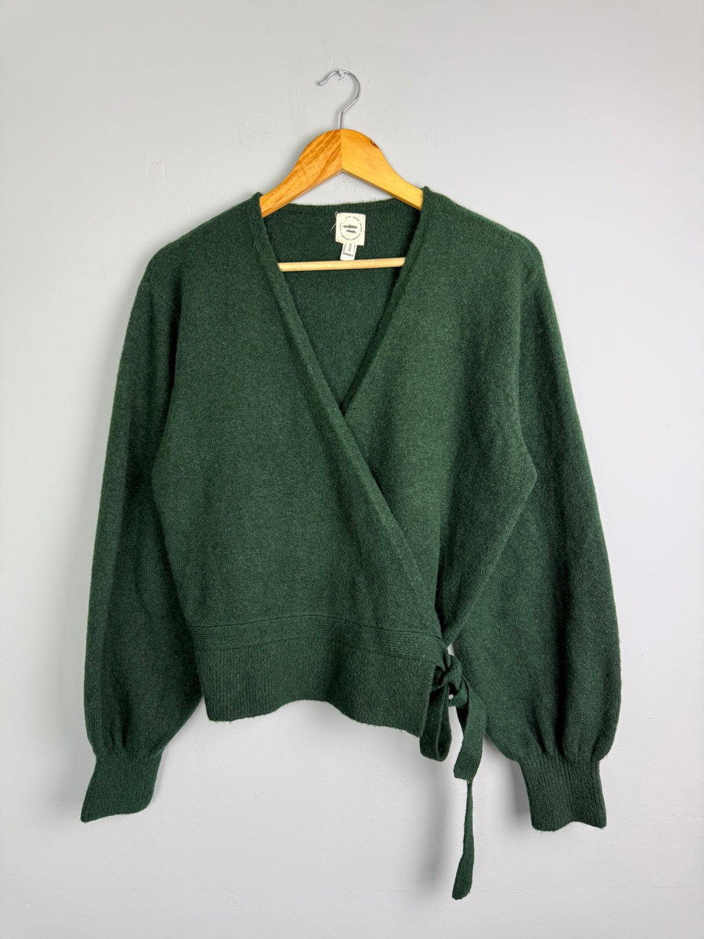 Ladies Ex RI Green Wool Mix Wrap Cardigan - Size M - Back On The Shelves High Street Discount Outlet Online UK