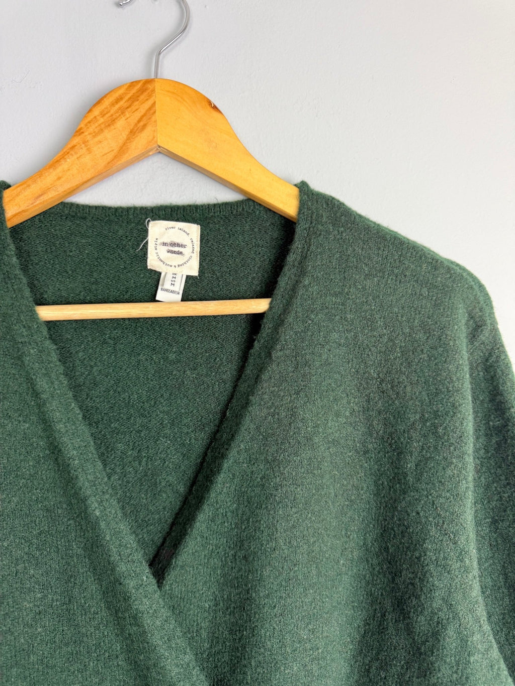 Ladies Ex RI Green Wool Mix Wrap Cardigan - Size M - Back On The Shelves High Street Discount Outlet Online UK