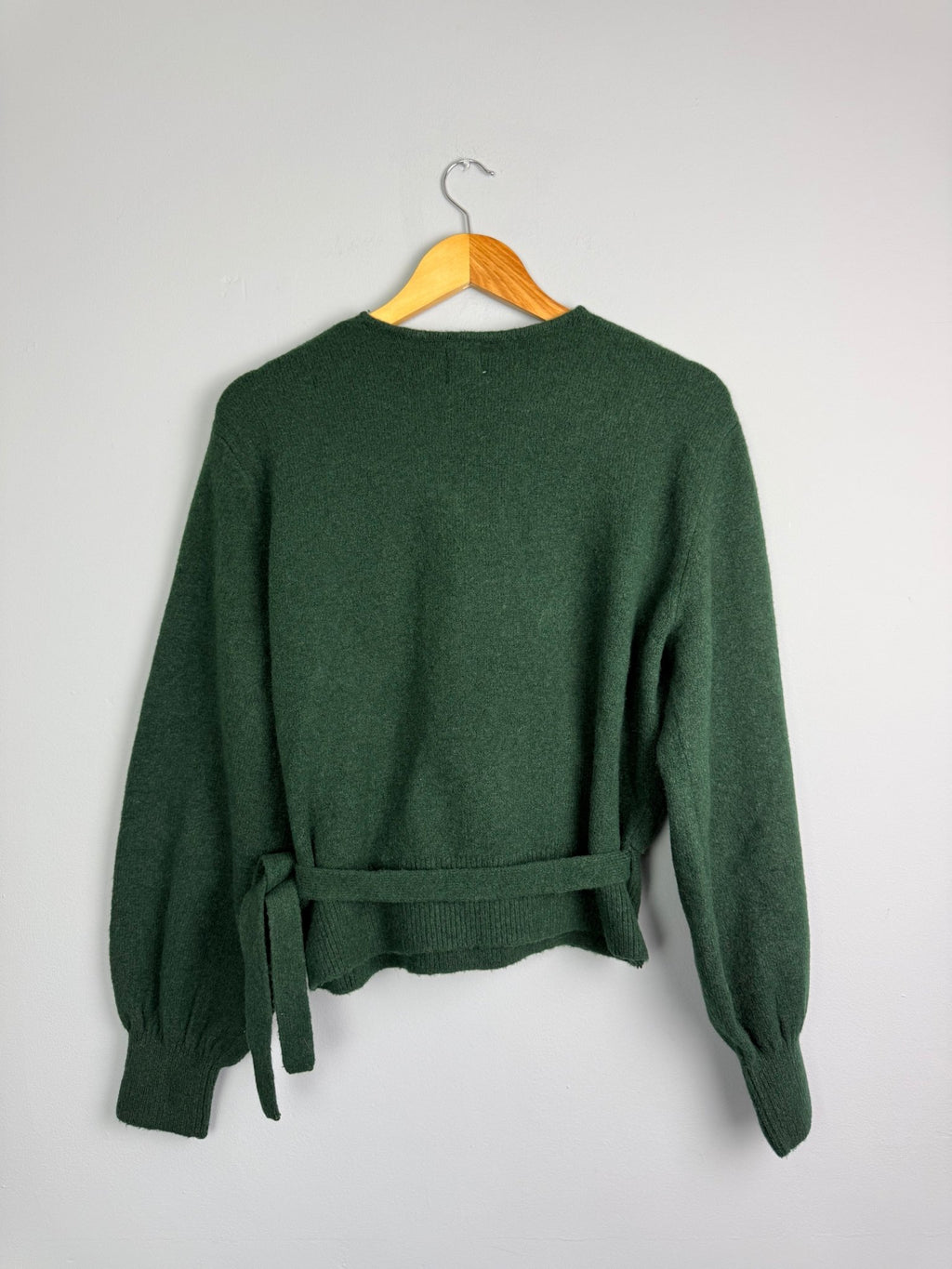 Ladies Ex RI Green Wool Mix Wrap Cardigan - Size M - Back On The Shelves High Street Discount Outlet Online UK