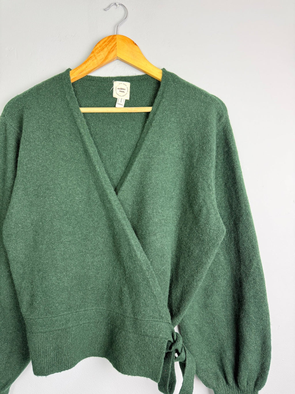 Ladies Ex RI Green Wool Mix Wrap Cardigan - Size M - Back On The Shelves High Street Discount Outlet Online UK