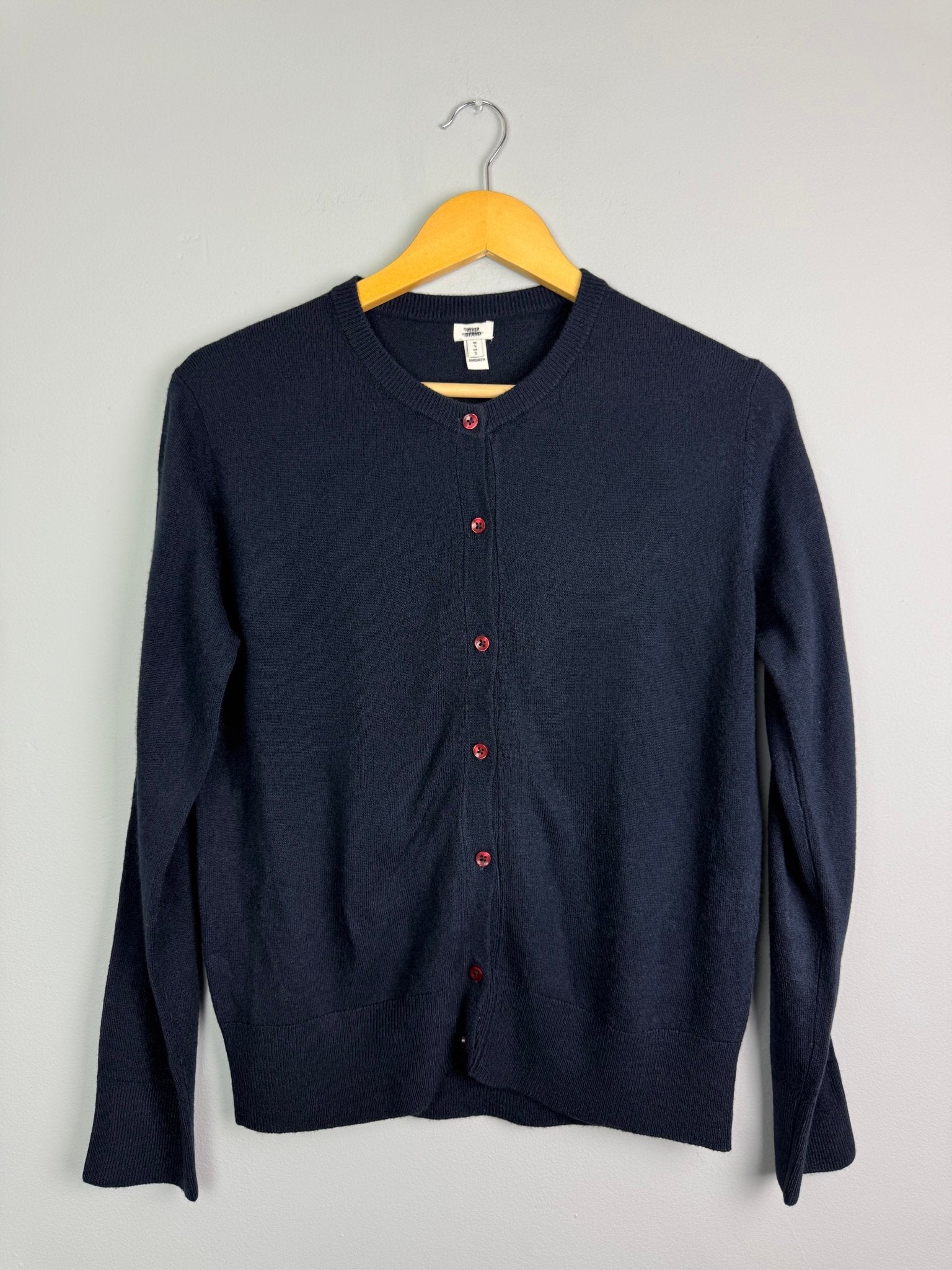 Ladies Ex RI Navy Button Cardigan - Size S - Back On The Shelves High Street Discount Outlet Online UK