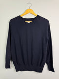 Ladies Ex RI Navy V Neck Jumper - Size M - Back On The Shelves High Street Discount Outlet Online UK