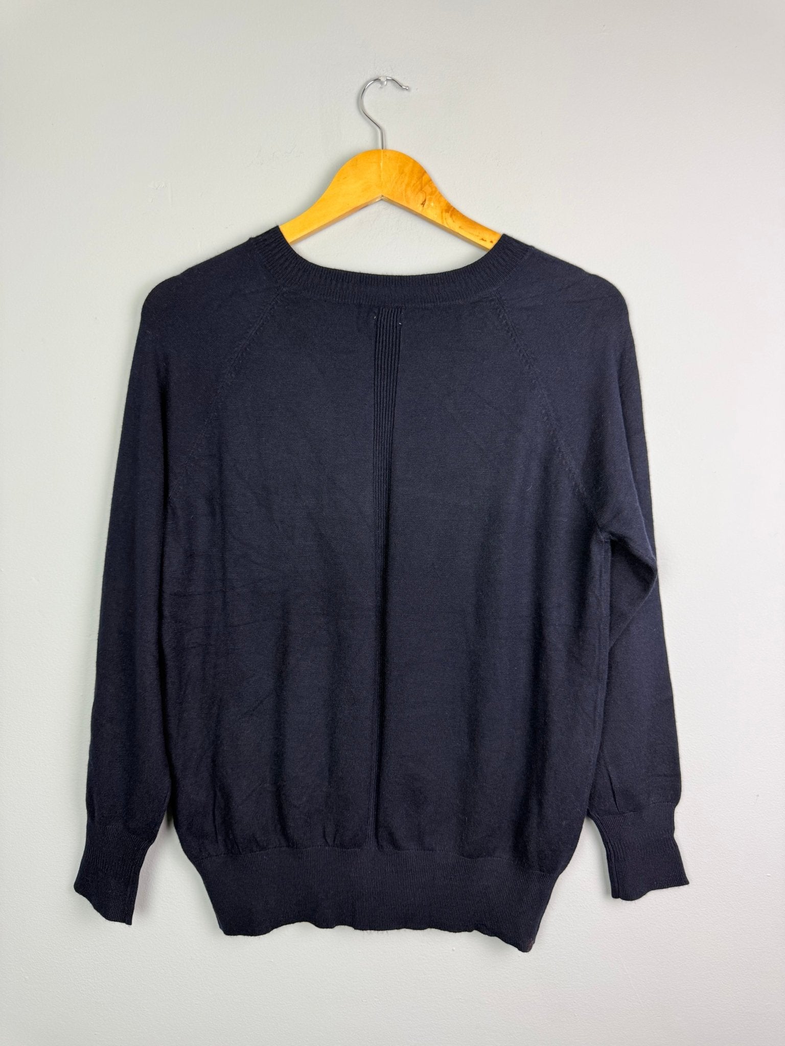 Ladies Ex RI Navy V Neck Jumper - Size M - Back On The Shelves High Street Discount Outlet Online UK