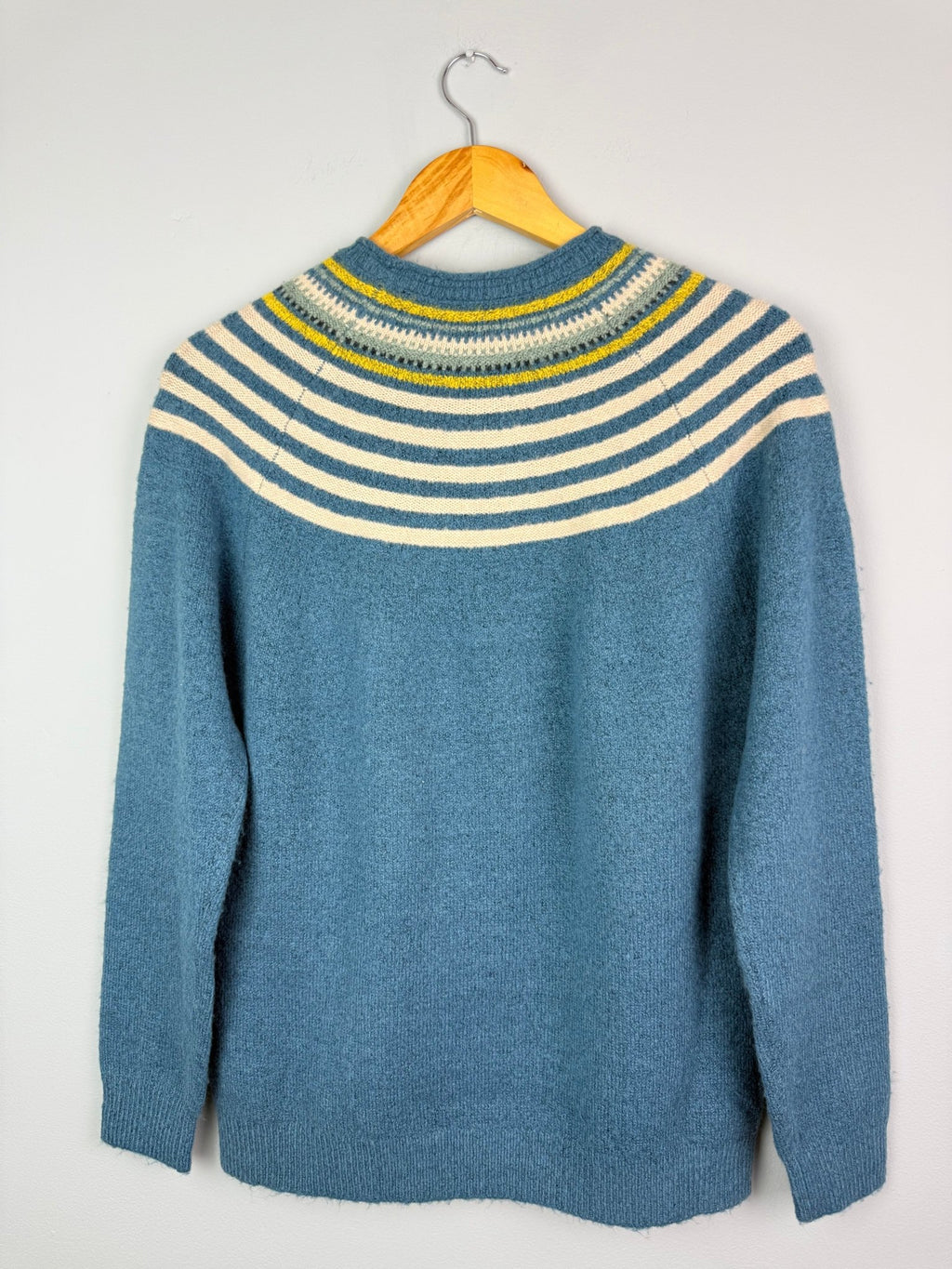 Ladies Ex WF Blue Striped Knit Jumper - Size Medium - Back On The Shelves High Street Discount Outlet Online UK