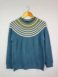 Ladies Ex WF Blue Striped Knit Jumper - Size Medium - Back On The Shelves High Street Discount Outlet Online UK