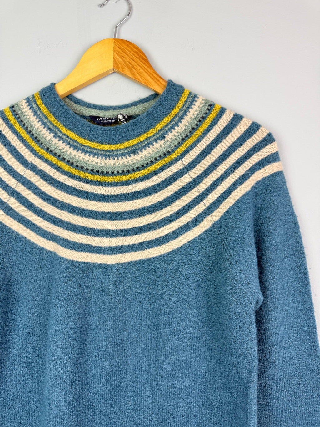 Ladies Ex WF Blue Striped Knit Jumper - Size Medium - Back On The Shelves High Street Discount Outlet Online UK
