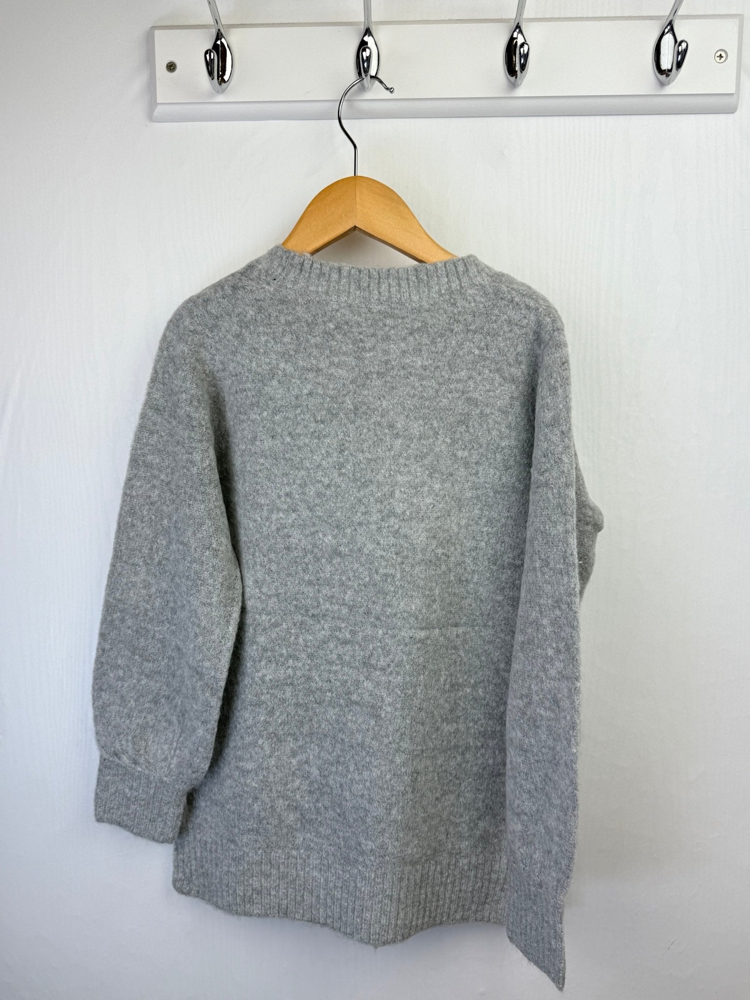 NEW Grey Fluffy Long Cardigan - Girls 5 - 11 Years - Back On The Shelves High Street Discount Outlet Online UK