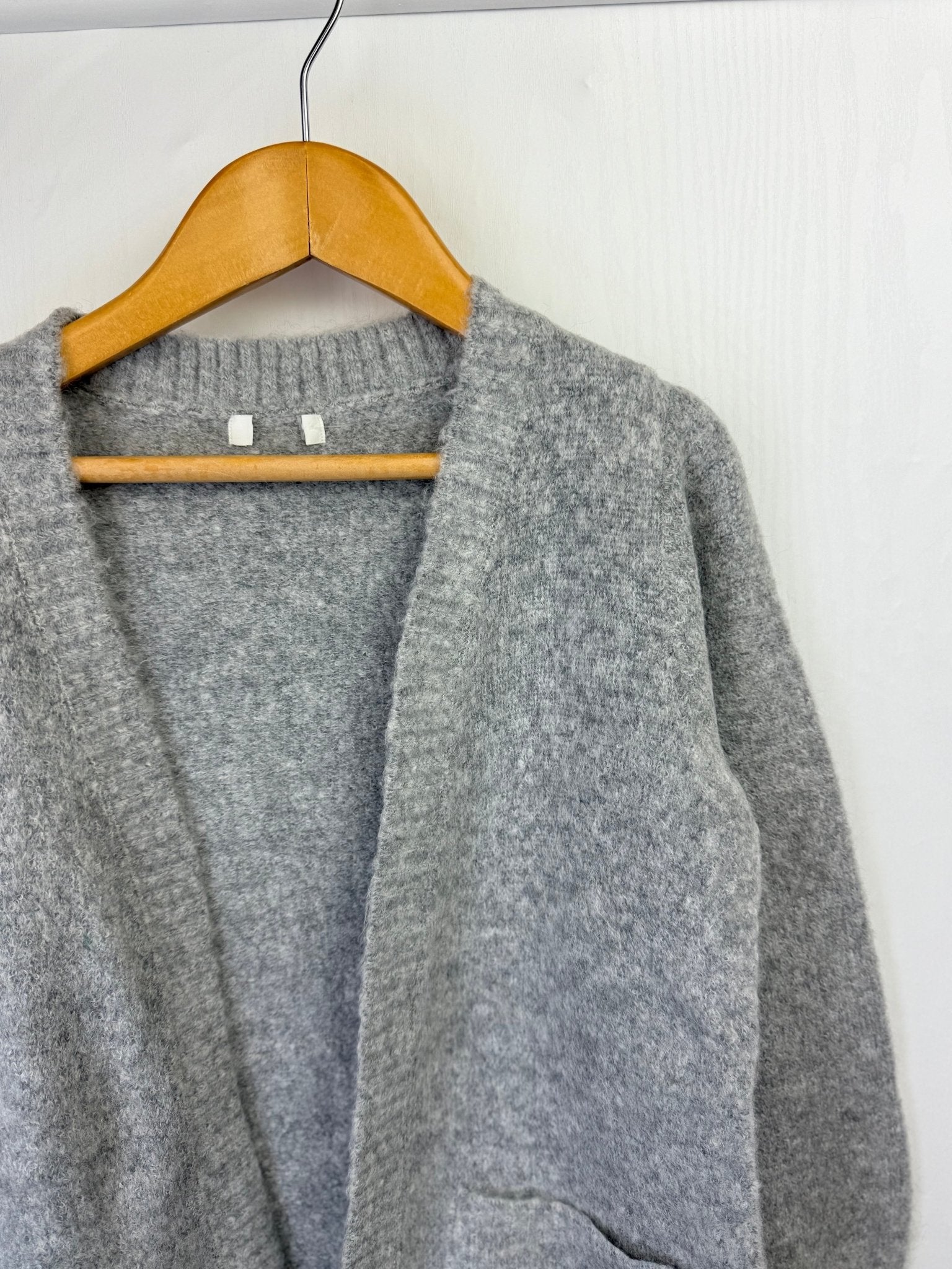 NEW Grey Fluffy Long Cardigan - Girls 5 - 11 Years - Back On The Shelves High Street Discount Outlet Online UK