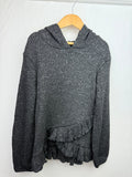 NEW Grey Ribbed Ruffle Hoodie - Girls 5 - 14 Years - Back On The Shelves High Street Discount Outlet Online UK